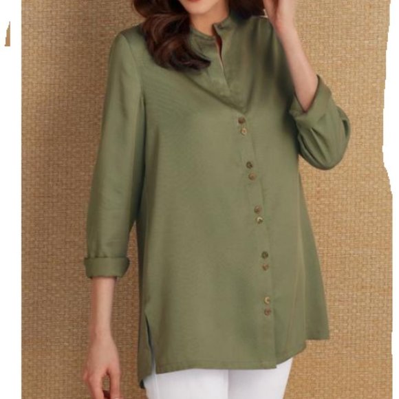 Soft Surroundings Tops - Soft Surroundings Button Up Tunic Blouse